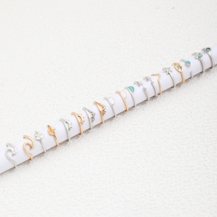 Olivenorma Amazzonite Turchese Anello Regolabile 19 Pezzi 