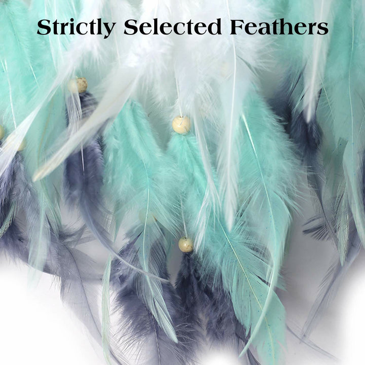 Olivenorma Indian Style Acchiappasogni con tre anelli e piume 