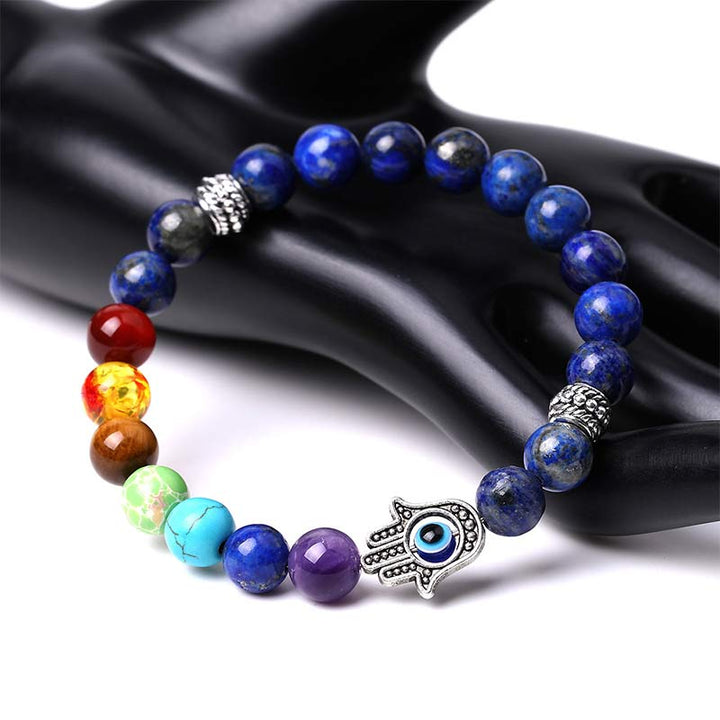 Bracciale Olivenorma Chakra naturale Hamsa e malocchio Reki