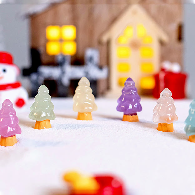 Olivenorma 5 pezzi di cristallo mini albero di Natale scultura decorazione pietra preziosa