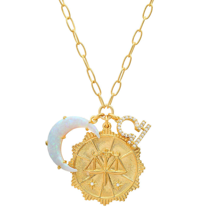 Collana con rune dello zodiaco e opale lunare Olivenorma