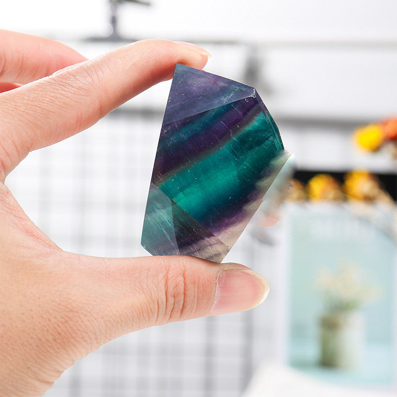 Decorazione lampada di cristallo irregolare in fluorite Olivenorma