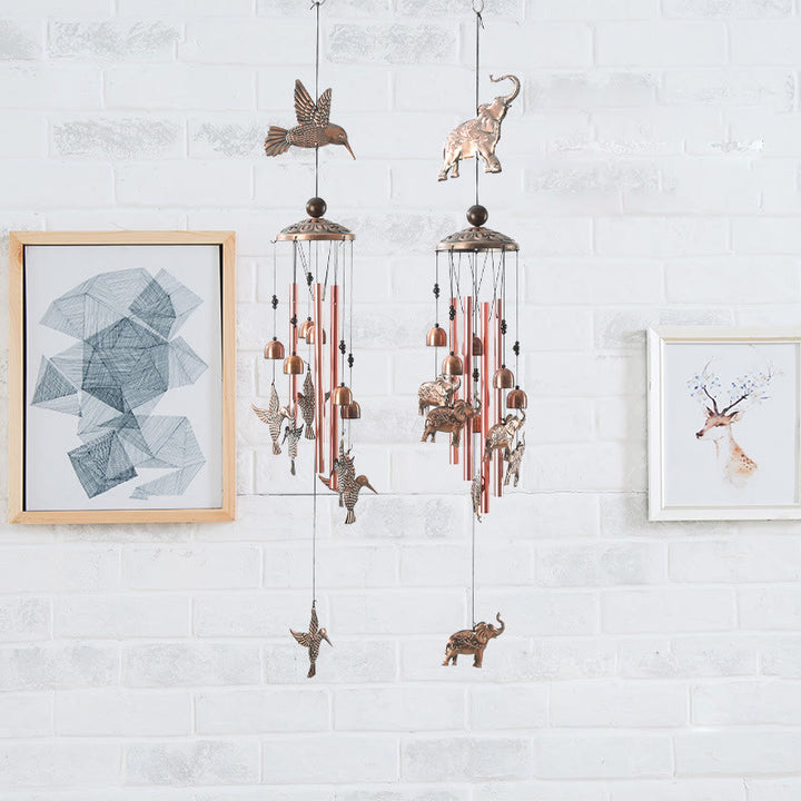 Olivenorma Metallo Farfalla Gufo Animale Ferro Arte Appeso Campanello a Vento 