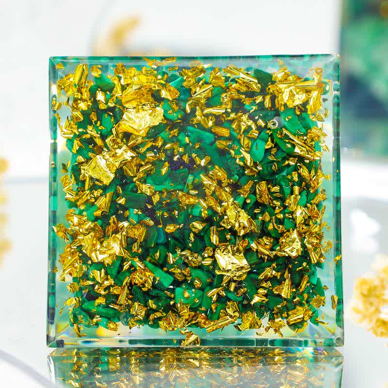 Olivenorma "Foresta Verde" - Piramide di Orgone dell'Albero della Vita in Malachite