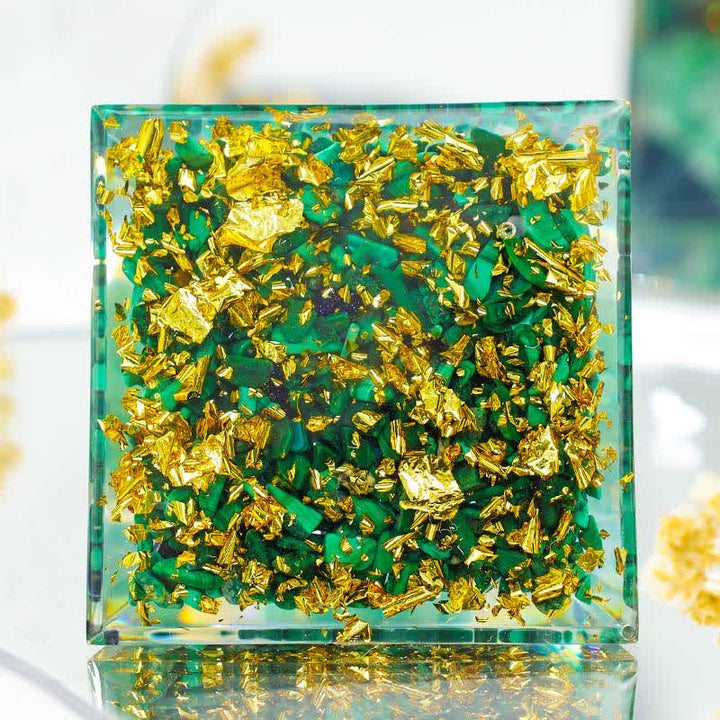 Olivenorma "Foresta Verde" - Piramide di Orgone dell'Albero della Vita in Malachite