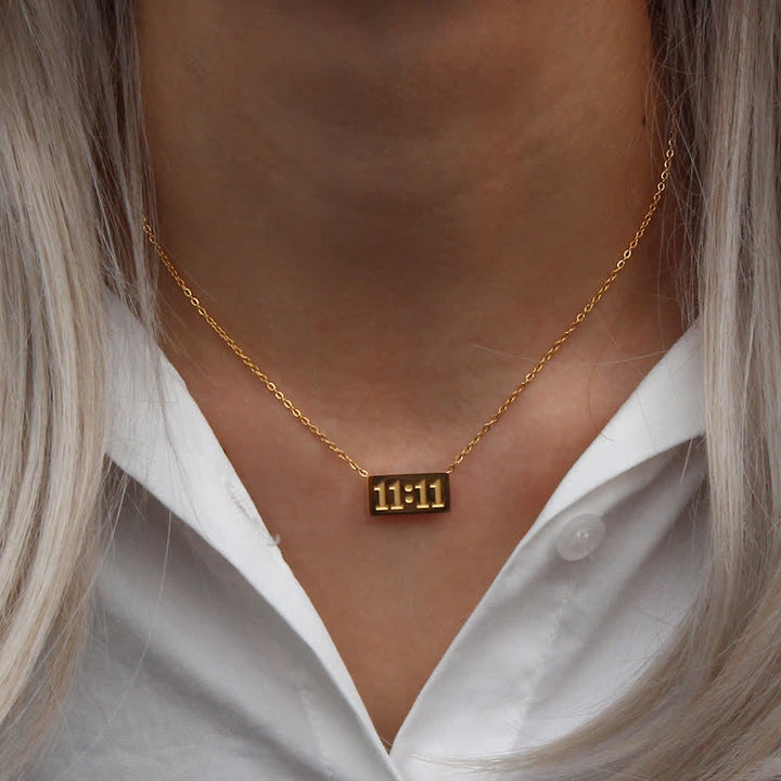Olivenorma 11:11 Numero angelico Collana e anello delicati