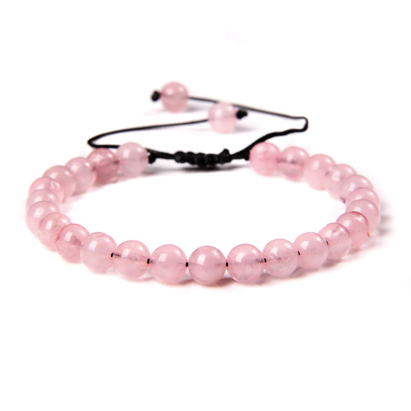Bracciale intrecciato con perline di pietra naturale Olivenorma da 6 mm 