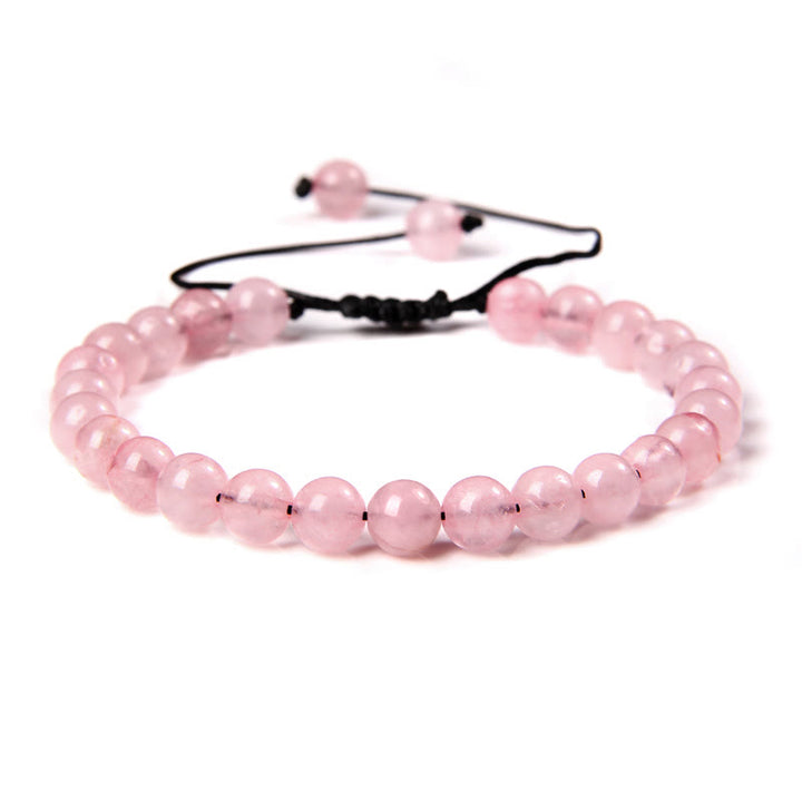 Bracciale intrecciato con perline di pietra naturale Olivenorma da 6 mm 