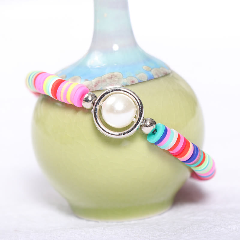 Set di braccialetti di perle con ciondolo a forma di cuore e foglia Olivenorma