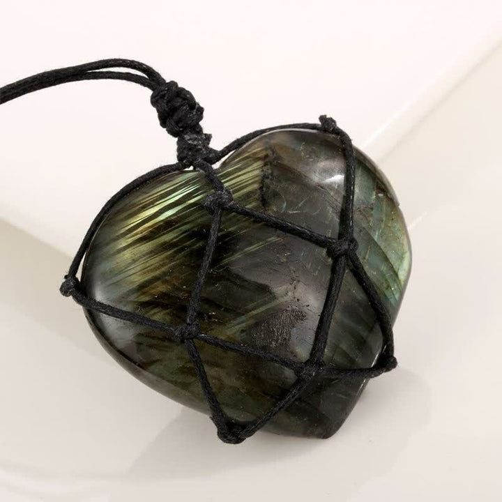 Collana di labradorite a forma di cuore di drago Olivenorma 