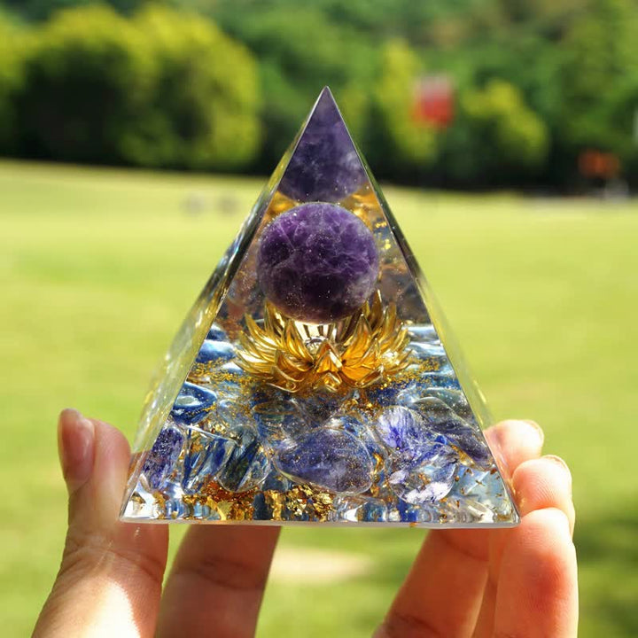 Olivenorma Ametista Sfera Lapislazzuli Loto Orgone Piramide