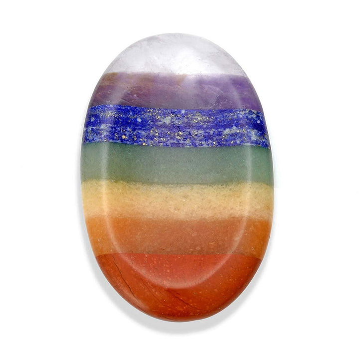 Pietra della preoccupazione del pollice arcobaleno del chakra Olivenorma