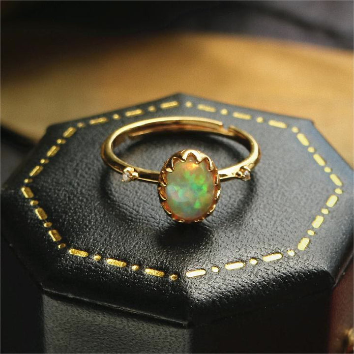 Collana con anello dorato giallo opale Olivenorma