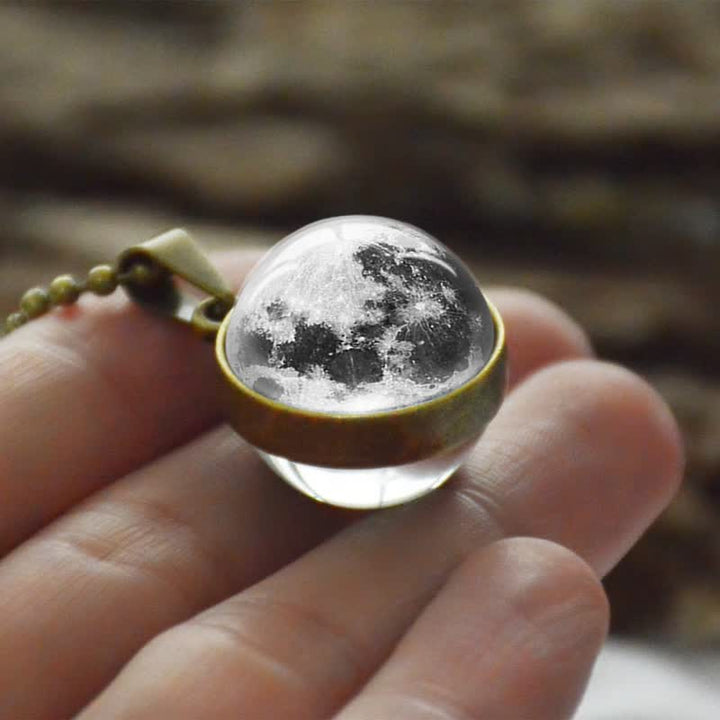 Collana con sfera in vetro di luna e colori Olivenorma