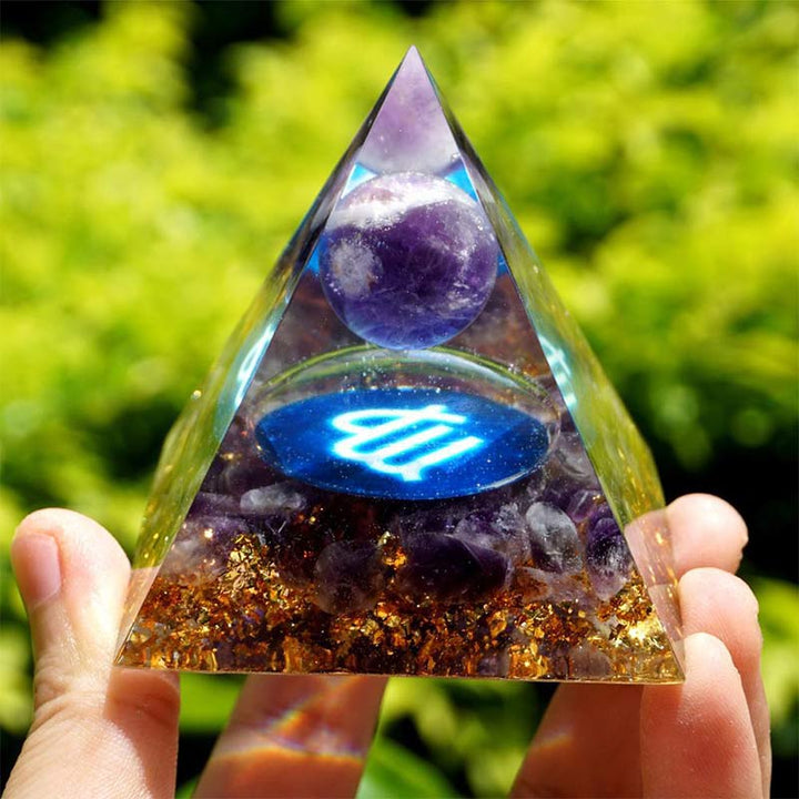 Olivenorma Ametista Vergine Zodiaco Orgone Piramide