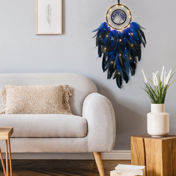 Olivenorma Crystal Tree Of Life Piuma Glow Dream Catcher 