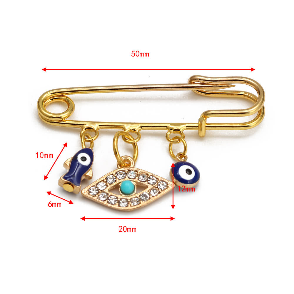 Spilla serie Hamsa con occhio malvagio Olivenorma