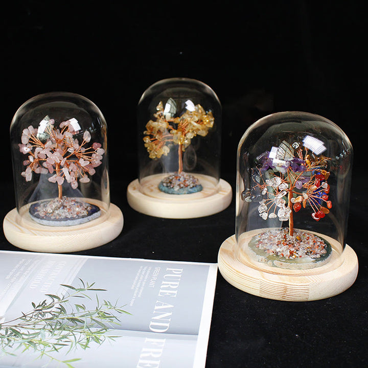 Decorazione in vetro per albero di fiori in pietra frantumata di cristallo naturale Olivenorma 