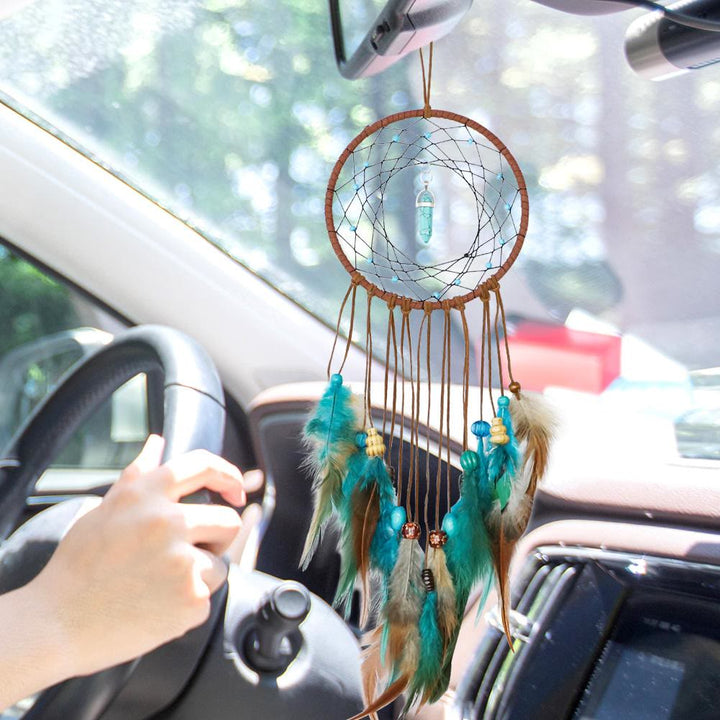 Olivenorma Turchese Fatto a Mano Tradizionale Piuma Dream Catcher