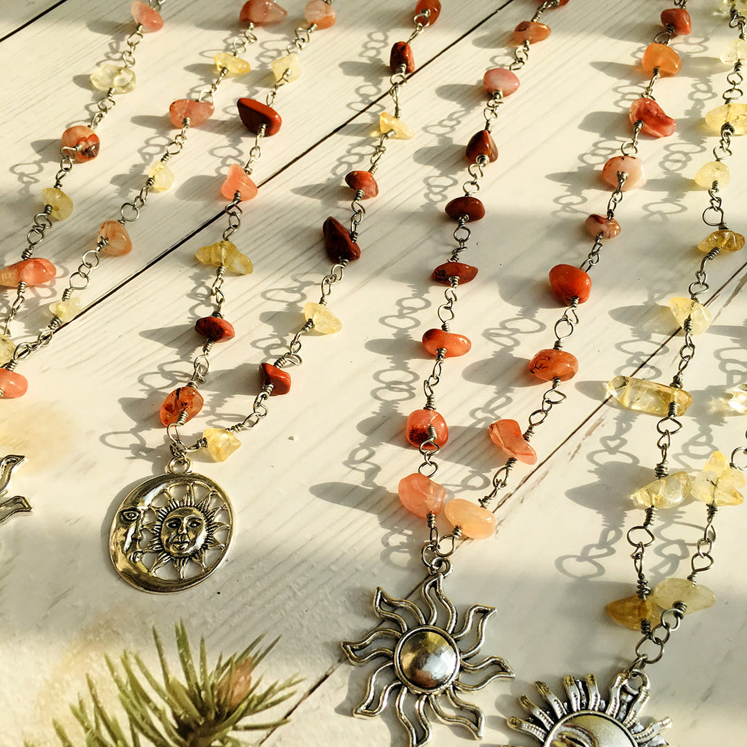 Collana di perline grezze colore cristallo Olivenorma