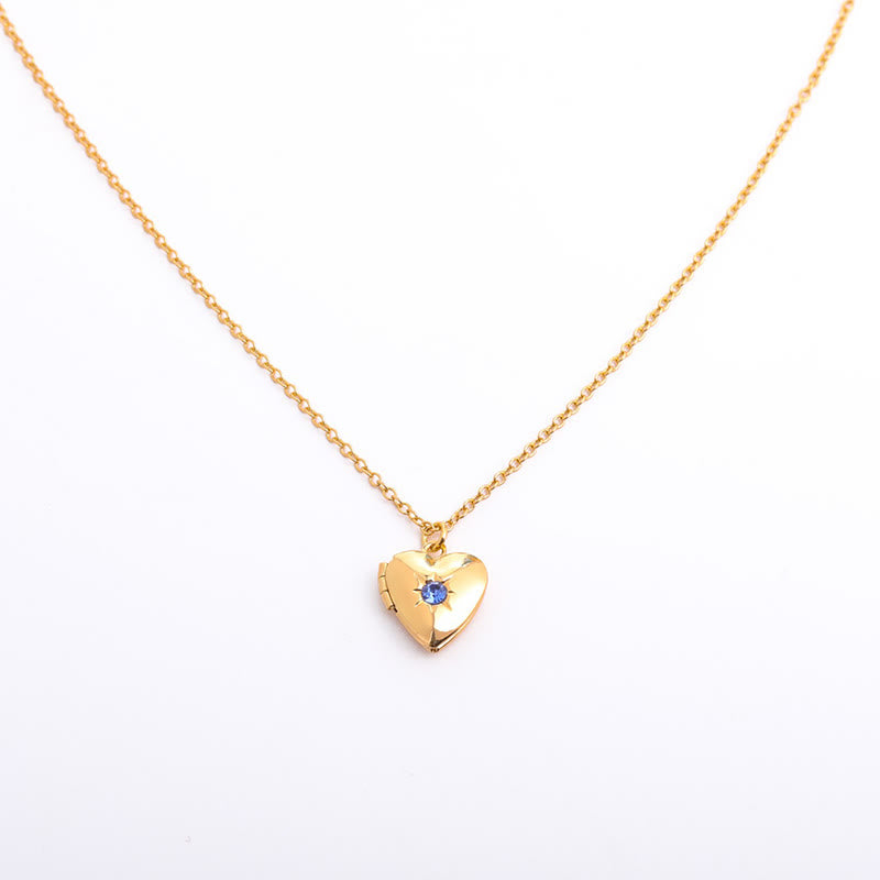 Olivenorma "Shine in My Heart" - Collana con album a forma di cuore con pietra portafortuna
