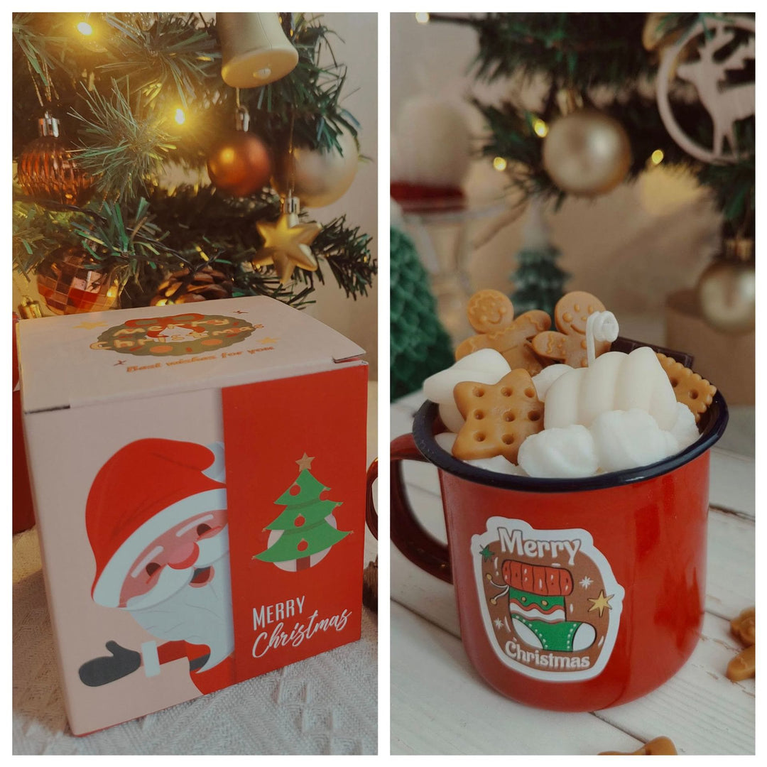Olivenorma Natale Babbo Natale Pupazzo di neve Alce Tazza Candela