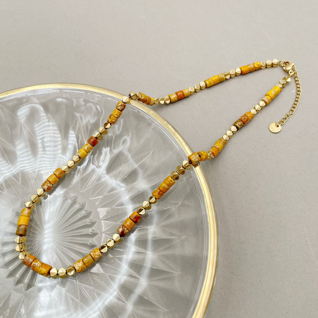 Collana in acciaio al titanio 14K Olivenorma con pietra naturale