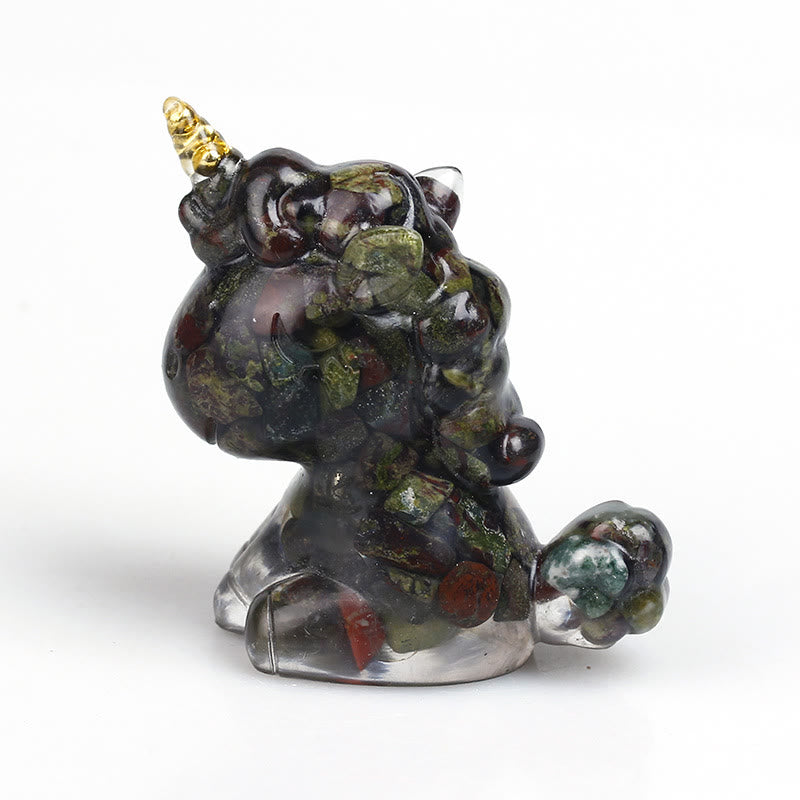 Decorazione in pietra preziosa di unicorno di cristallo Olivenorma - Pietra del sangue di drago - image 56