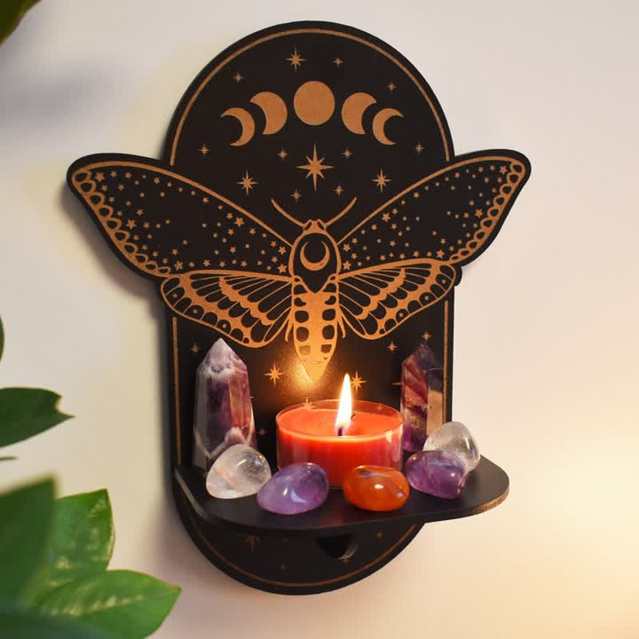 Olivenorma Magical Moth Moon Altar Ripiano di cristallo