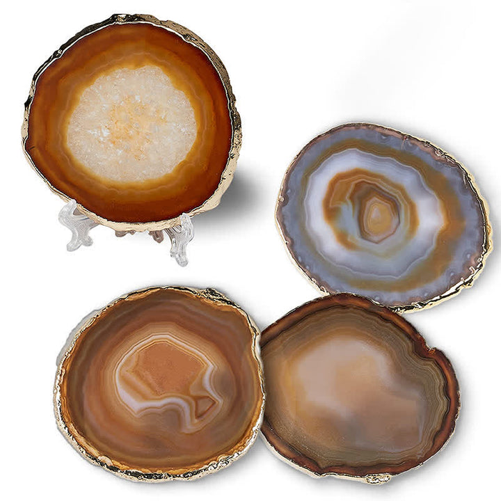 Sottobicchiere Olivenorma in Agata Blu Decorazione con pietre preziose