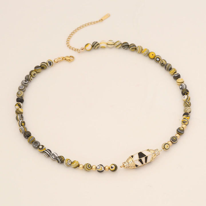 Collana Olivenorma Malocchio Malachite e Turchese