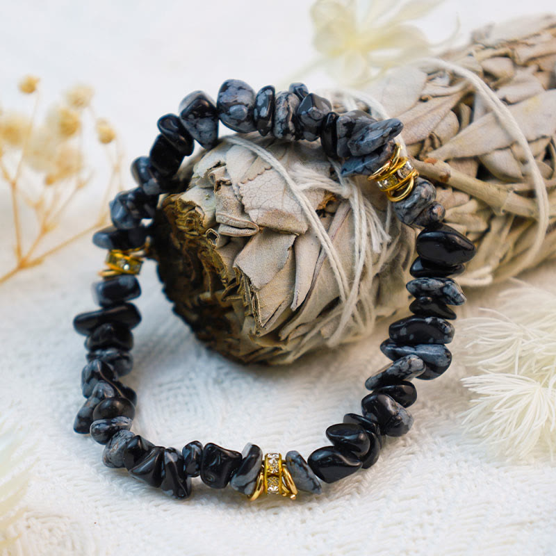Bracciale Olivenorma con perline di cristallo frantumato e pietra irregolare