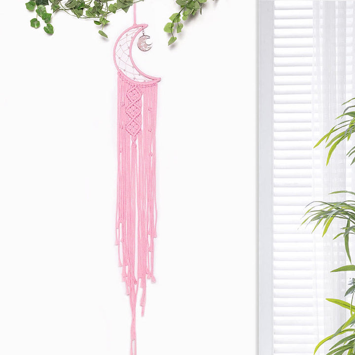 Olivenorma Crystal Tree of Life Acchiappasogni in corda di cotone intrecciata