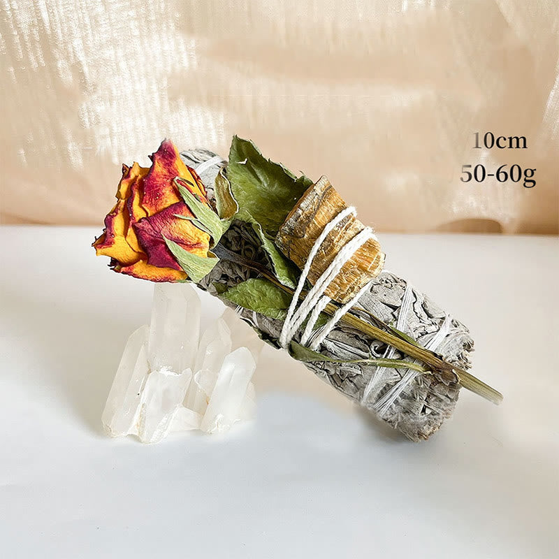 Olivenorma Cristallo Naturale Pianta Rosa Fiori secchi Salvia bianca