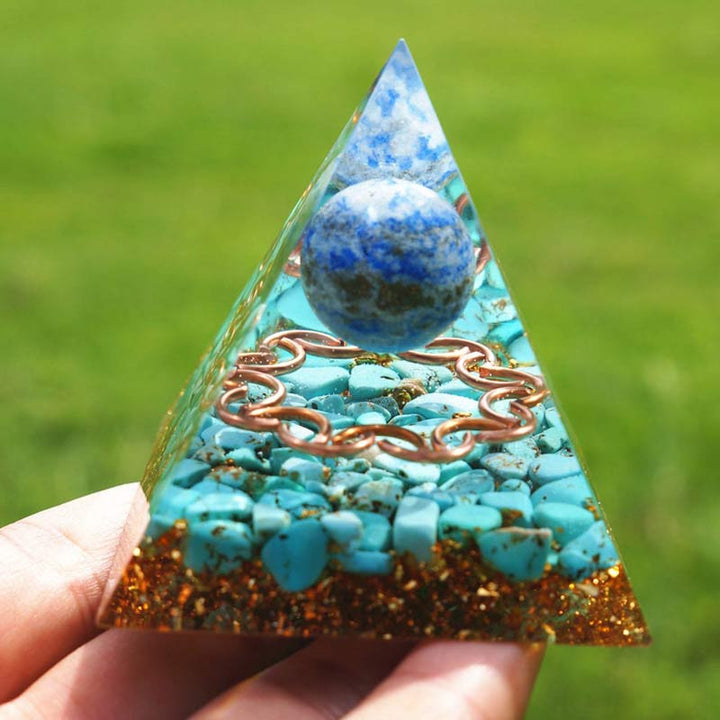 Piramide di Orgone Turchese Lapislazzuli