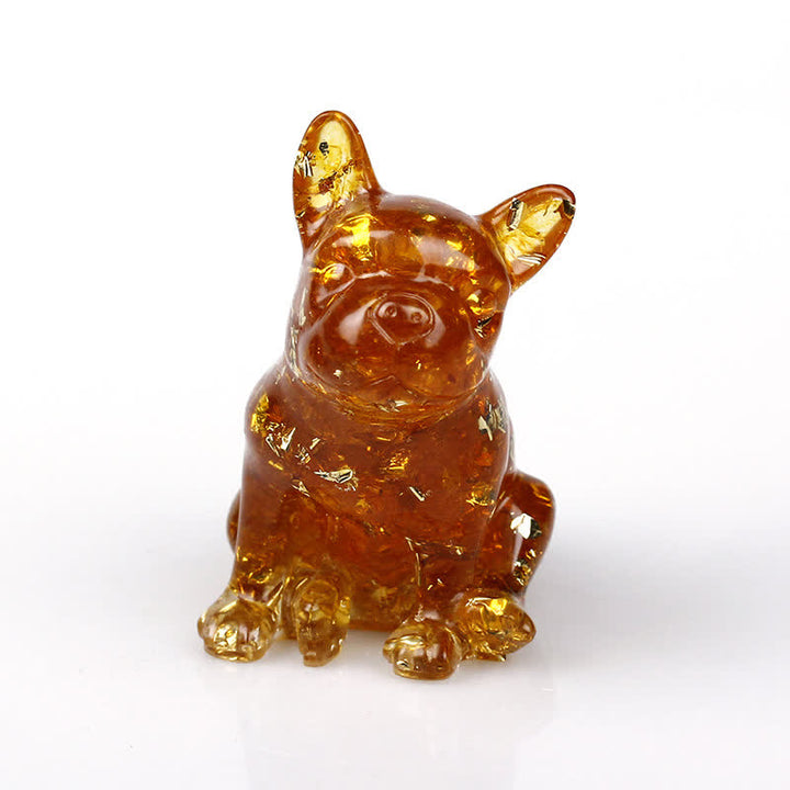 Decorazione in pietra preziosa Bulldog francese in cristallo Olivenorma