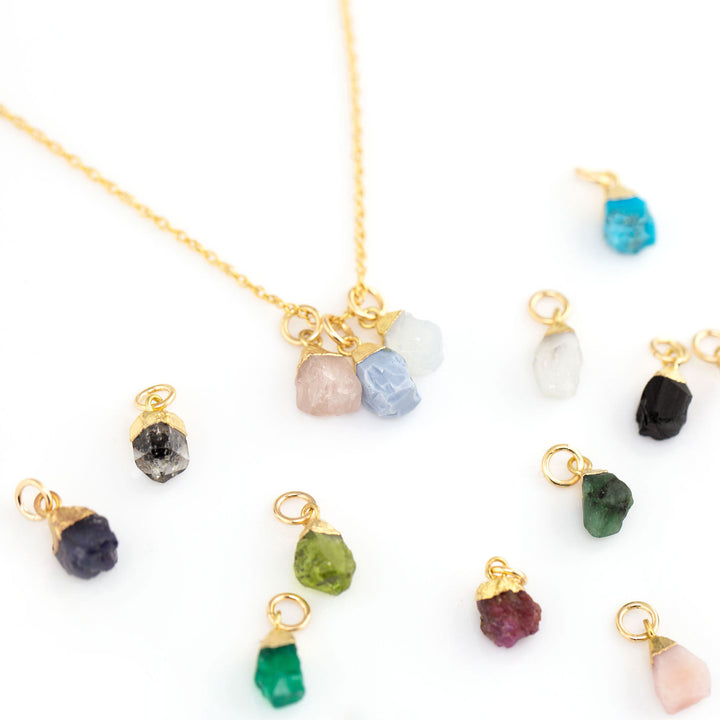 Collana con pendenti in cristallo grezzo dello zodiaco Olivenorma 