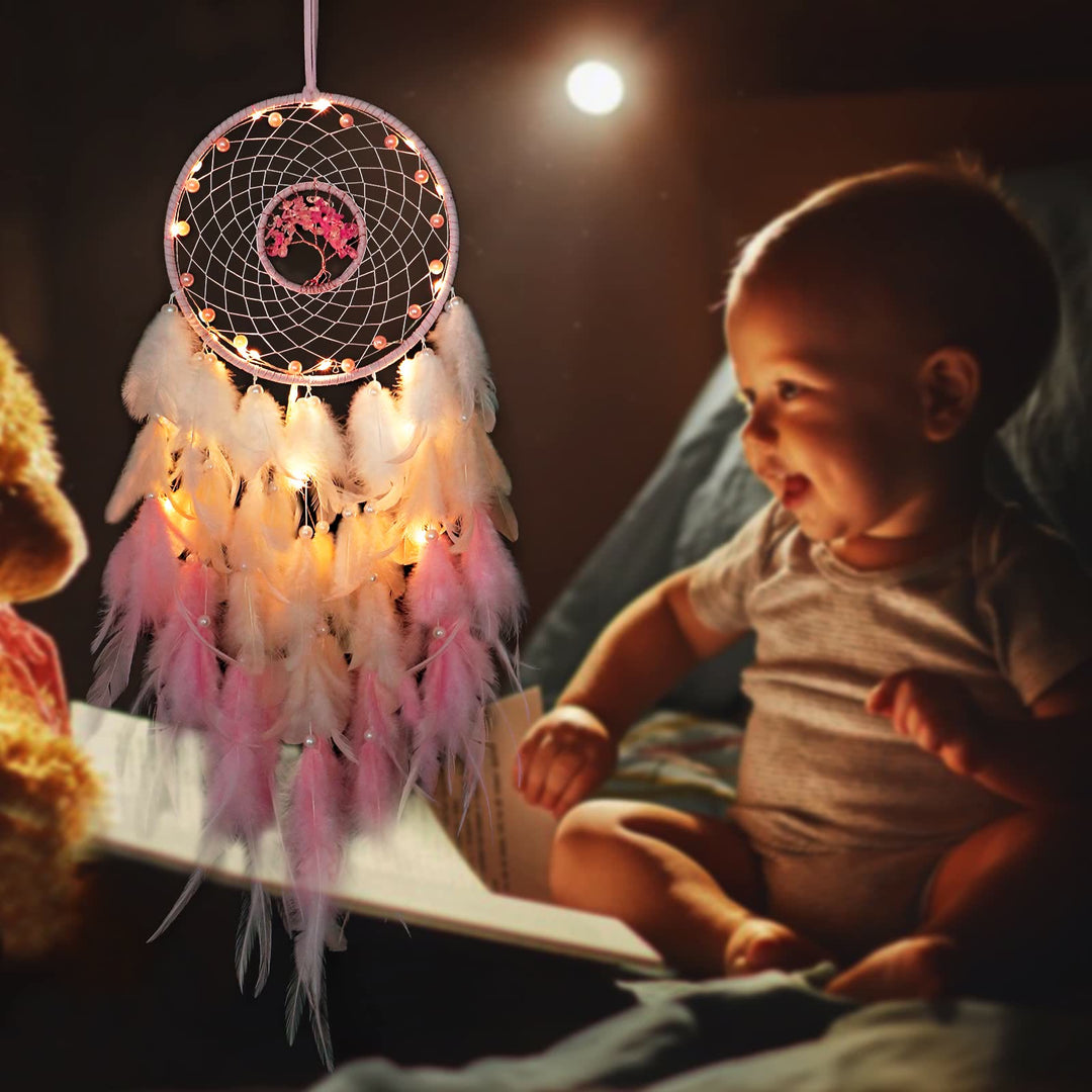 Olivenorma Crystal Tree Of Life Piuma Glow Dream Catcher 