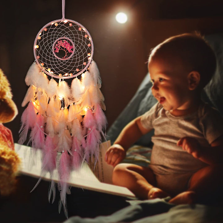 Olivenorma Crystal Tree Of Life Piuma Glow Dream Catcher 