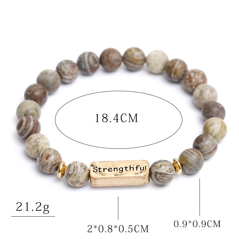 Bracciale con incisione resistente in pietra preziosa naturale Olivenorma