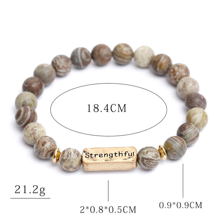 Bracciale con incisione resistente in pietra preziosa naturale Olivenorma