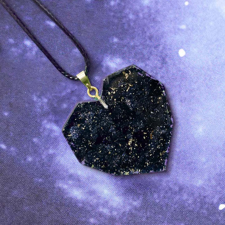 Collana a forma di cuore in cristallo naturale di arenaria blu Olivenorma 