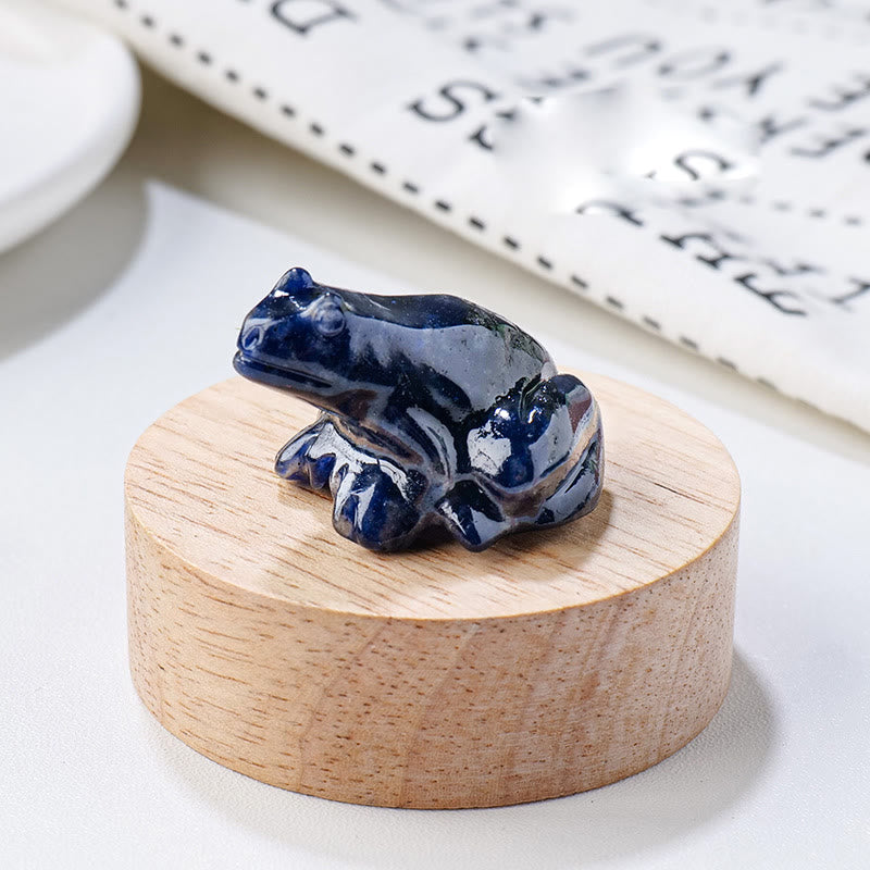 Decorazione della pietra preziosa della rana della pietra preziosa dello spirito sereno Olivenorma - Sodalite - Con carta - image 31