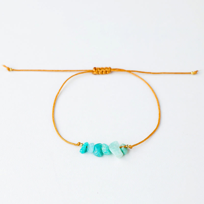 Bracciale intrecciato con pietre preziose irregolari "Nature's Healing Wishes" Olivenorma