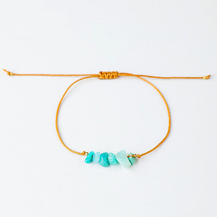 Bracciale intrecciato con pietre preziose irregolari "Nature's Healing Wishes" Olivenorma
