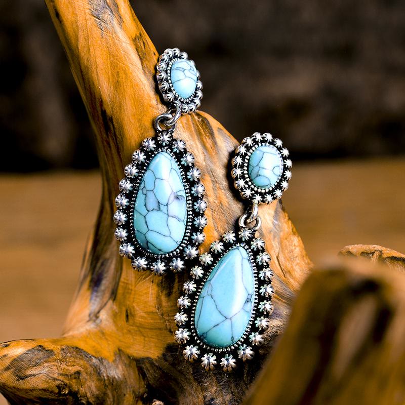 Orecchini Olivenorma Teardrop Turchese Argento