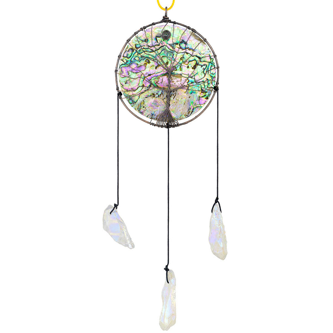 Ornamento pendente con albero della vita in conchiglia di abalone Olivenorma