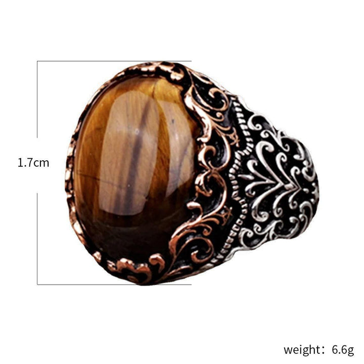 Anello da uomo Olivenorma con pietra preziosa occhio di tigre