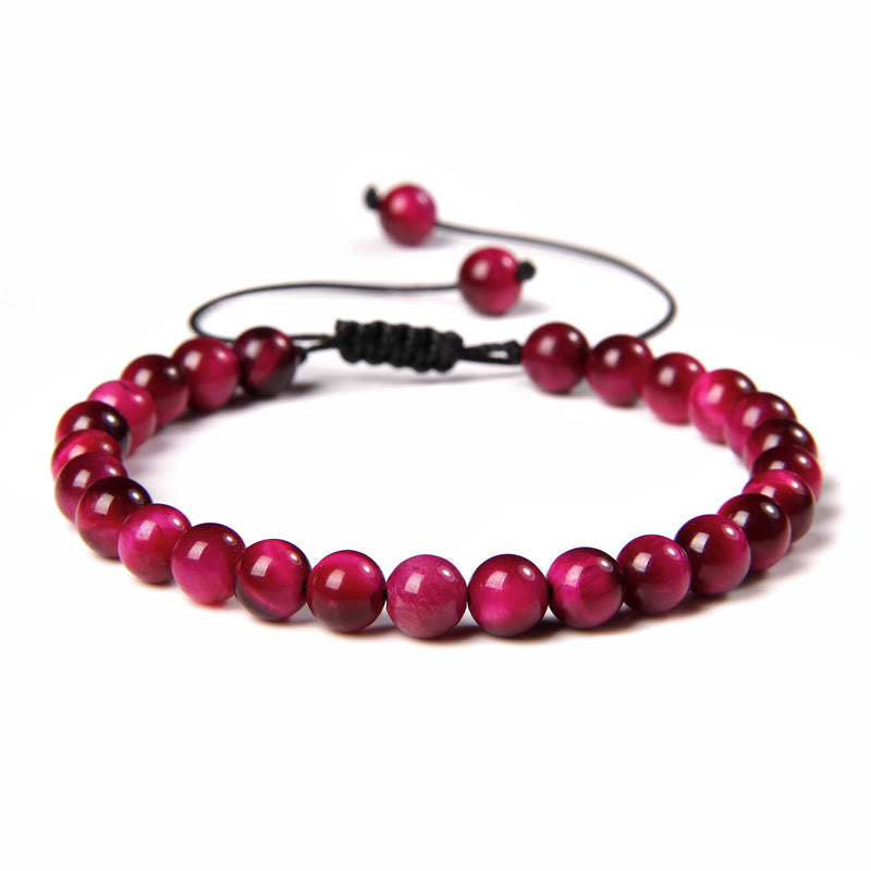 Bracciale intrecciato con perline di pietra naturale Olivenorma da 6 mm 