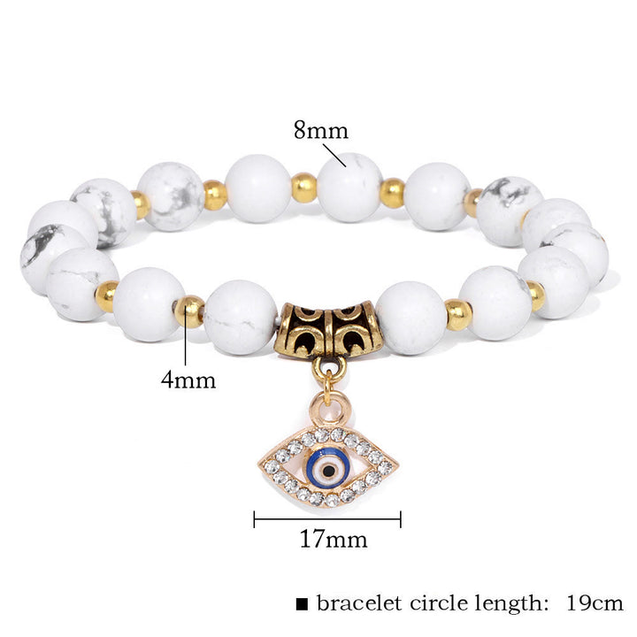 Bracciale con ciondolo malocchio in pietra naturale Olivenorma